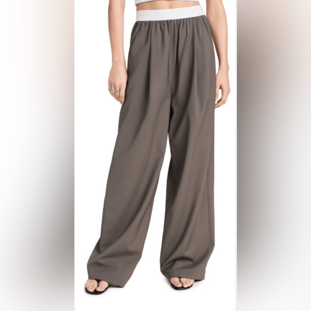 TIBI Tropical Wool Marit Dark Stone Gray Long Pants S (can fit M) $450